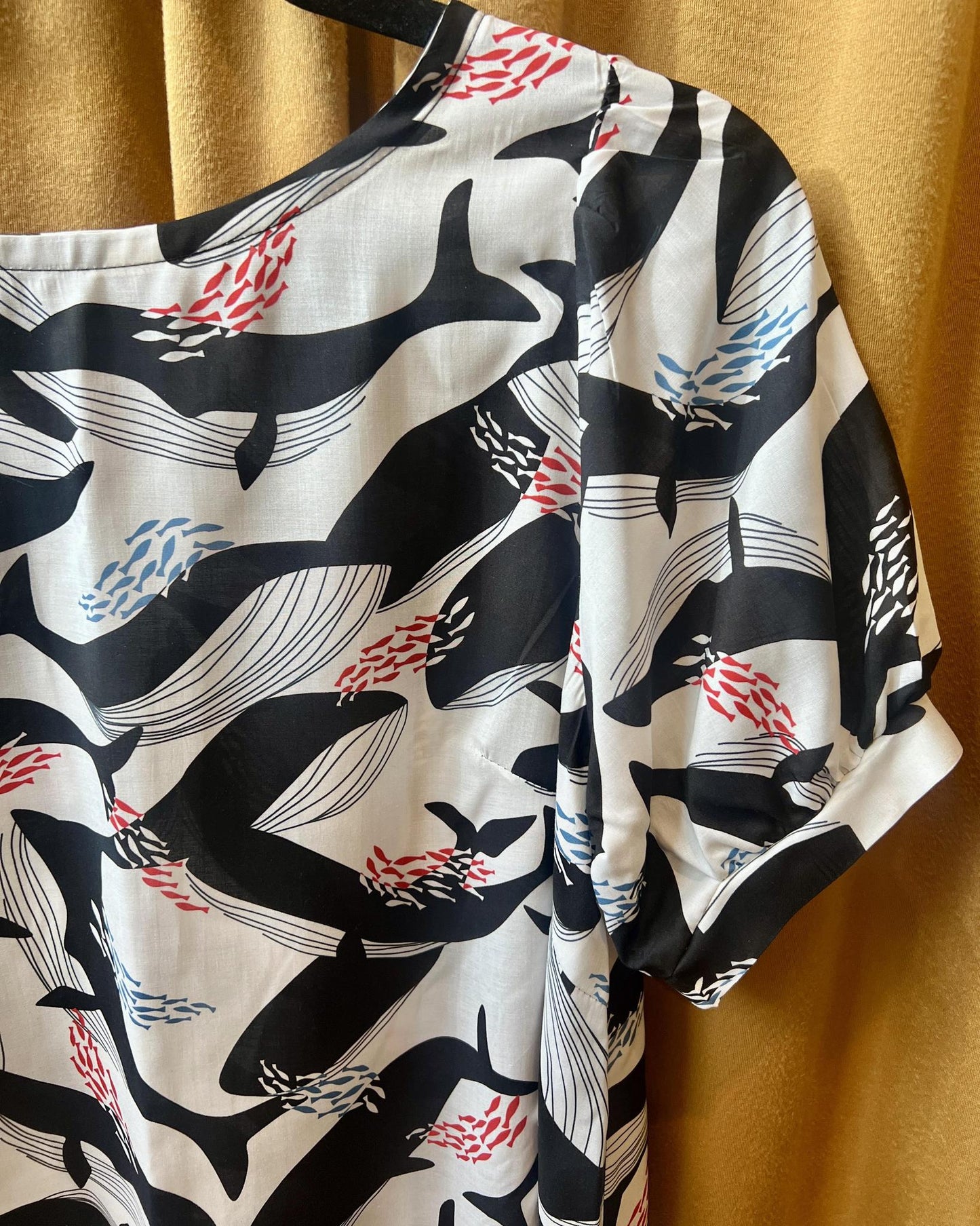 Squasht Puff Sleeve Top in Whales