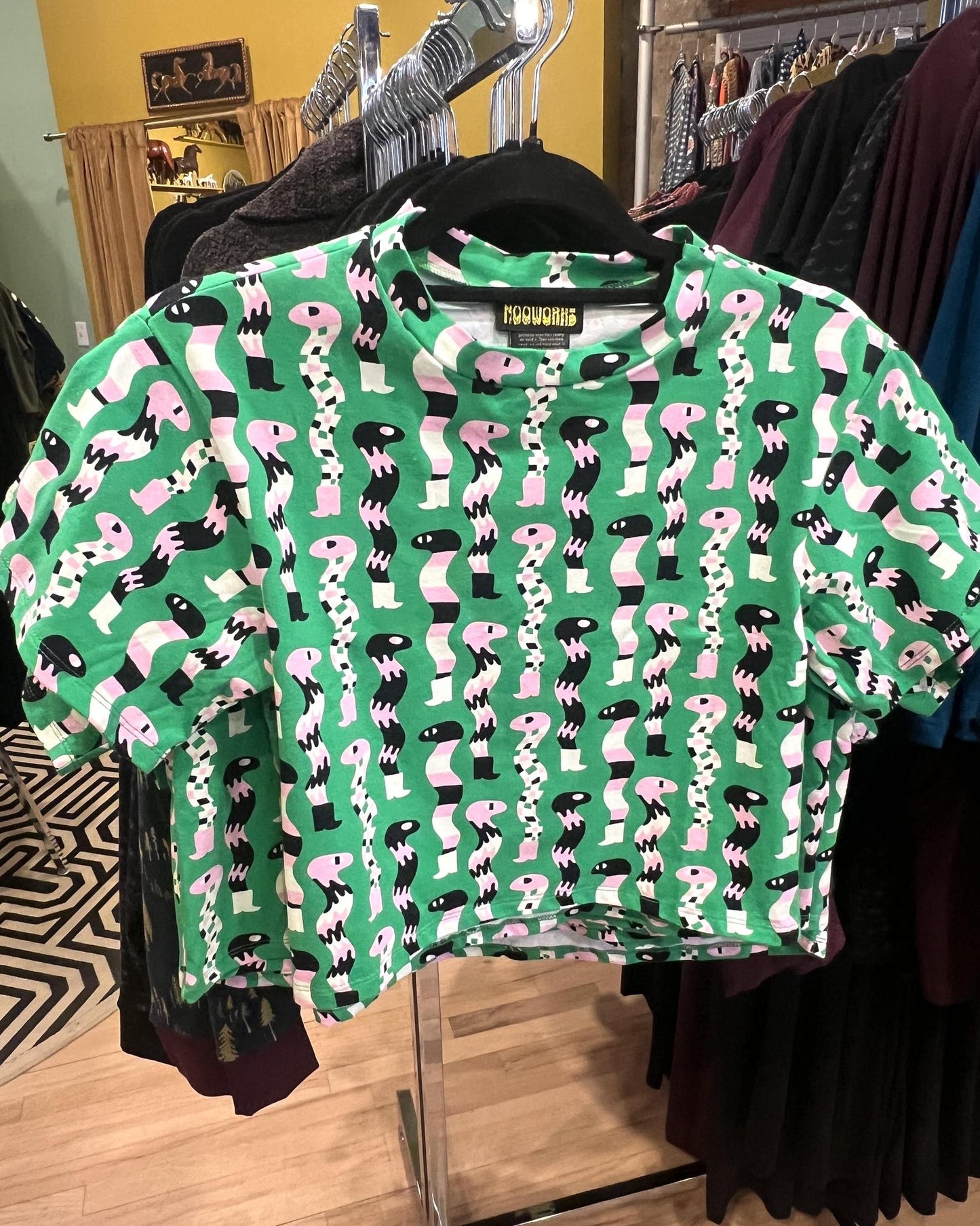 Nooworks Crop Top in SSSnakes - Size Small, Medium