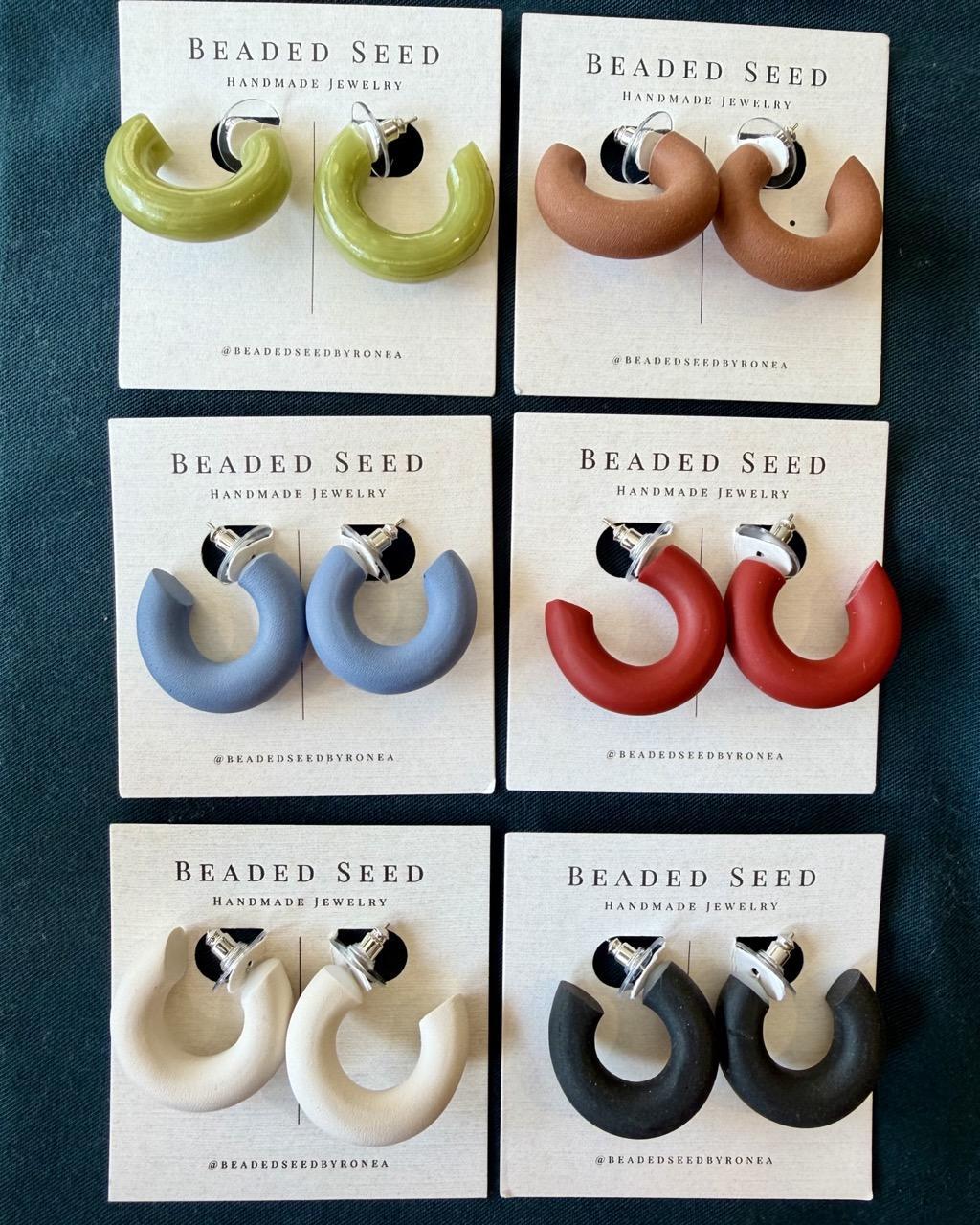 Beaded Seed by Ronea Giselle Hoop Earrings
