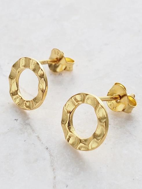 Sosie Designs Gold Hammered Circle Studs