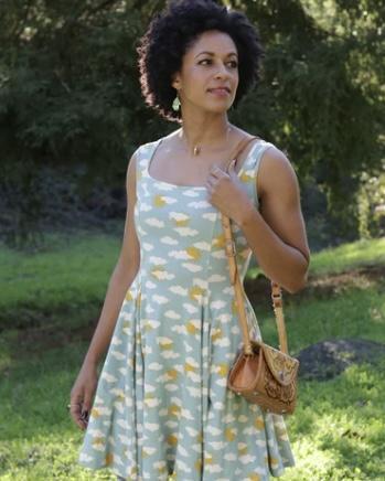 Effie's Heart Parisienne Dress in Sky Print