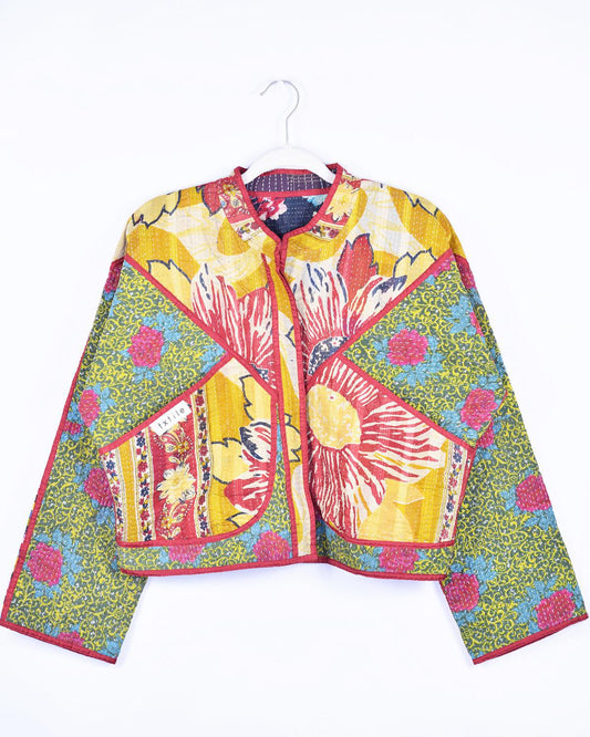 Txtile Sofie Advika Quilted Reversible Patchwork Kantha Jacket