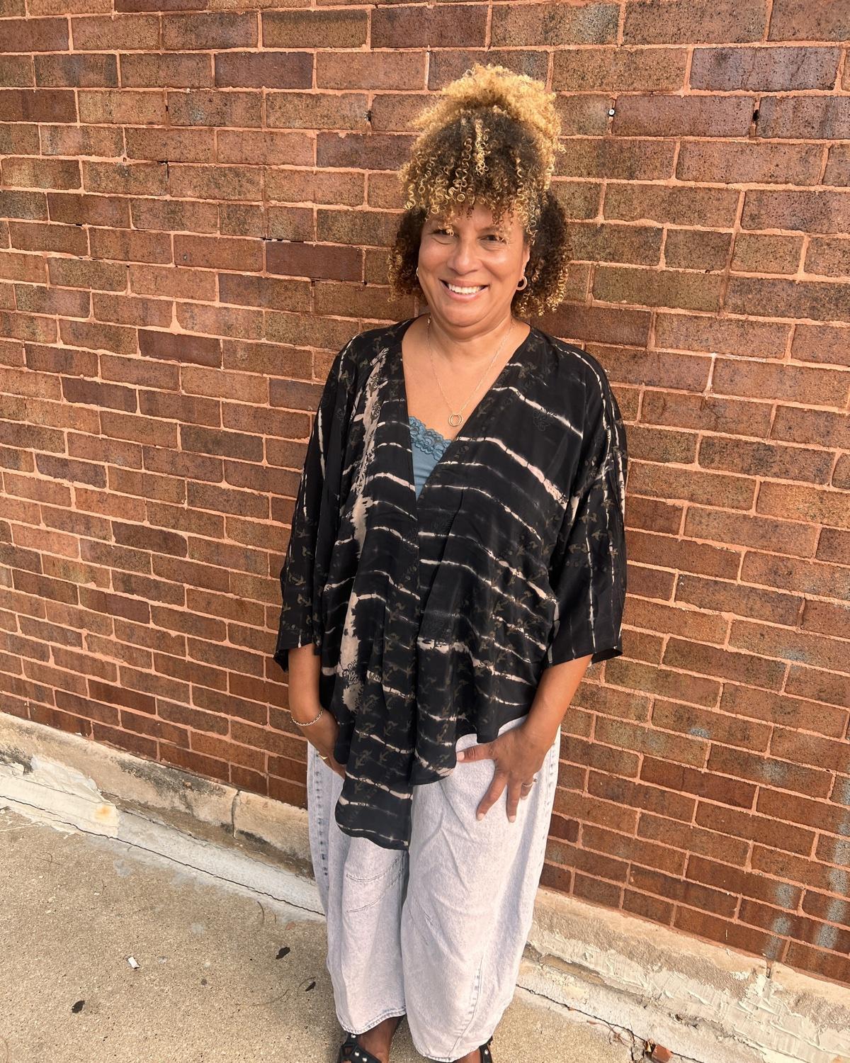 Indie Ella Ronak Jacket in Midnight Tie-Dye Stripes