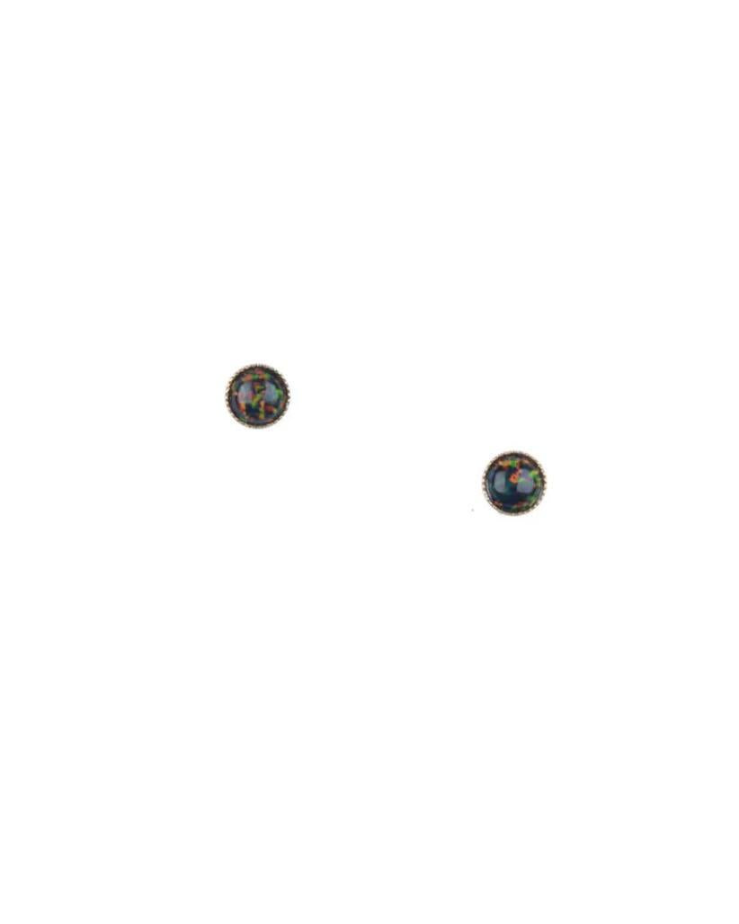 Michelle Starbuck Silver Black Opal Studs