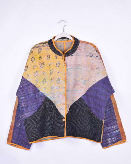 Txtile Charlie Arushi Quilted Reversible Patchwork Kantha Jacket