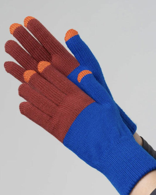 Verloop Color Block Touchscreen Gloves in Rust Cobalt