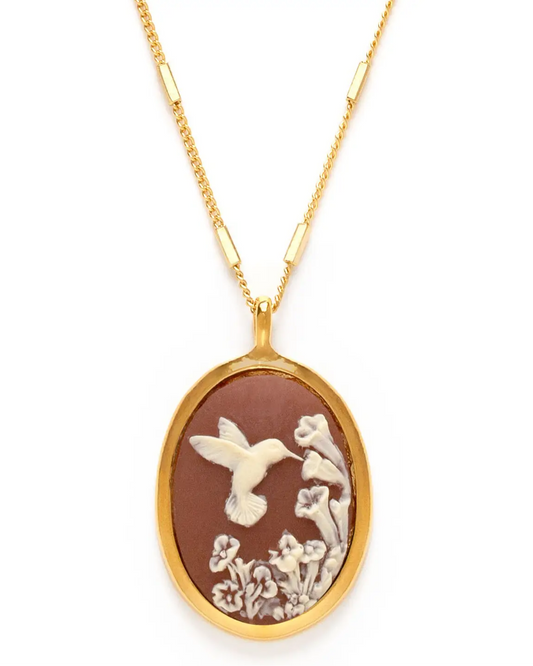 Amano Studio Hummingbird Vintage Cameo Necklace