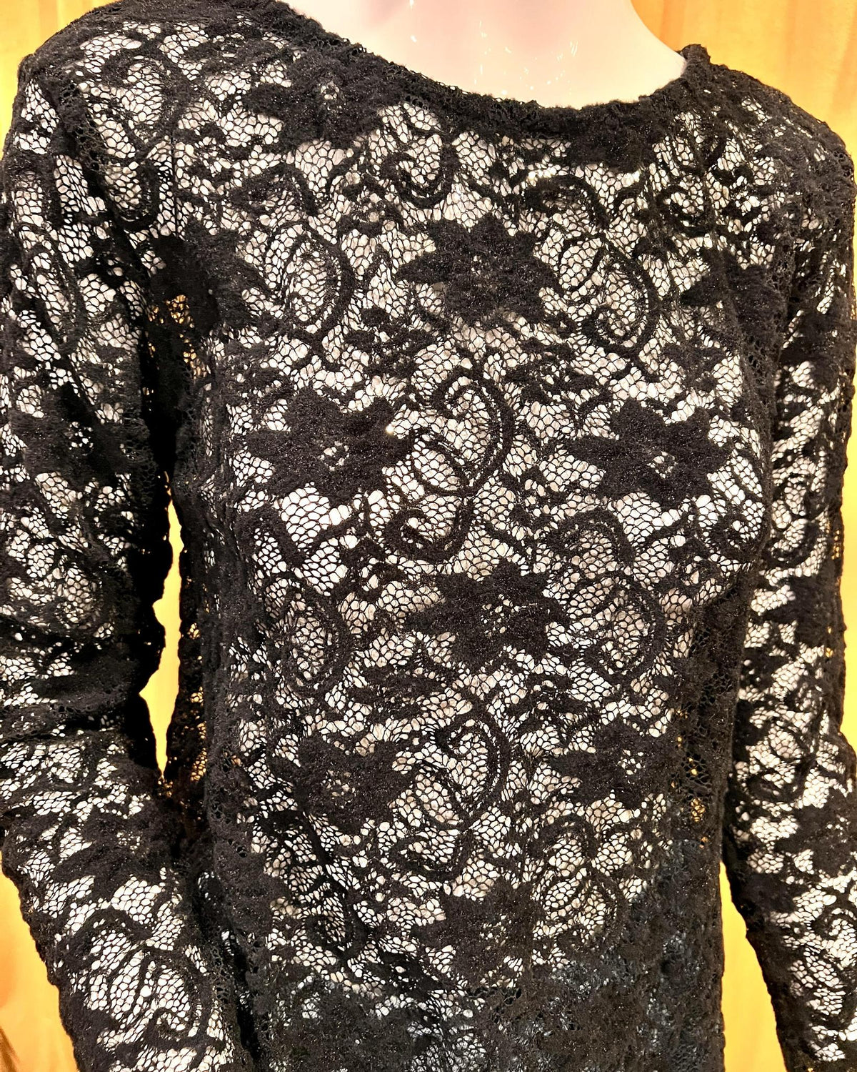 Squasht Long Sleeve Flora Top in Black Lace
