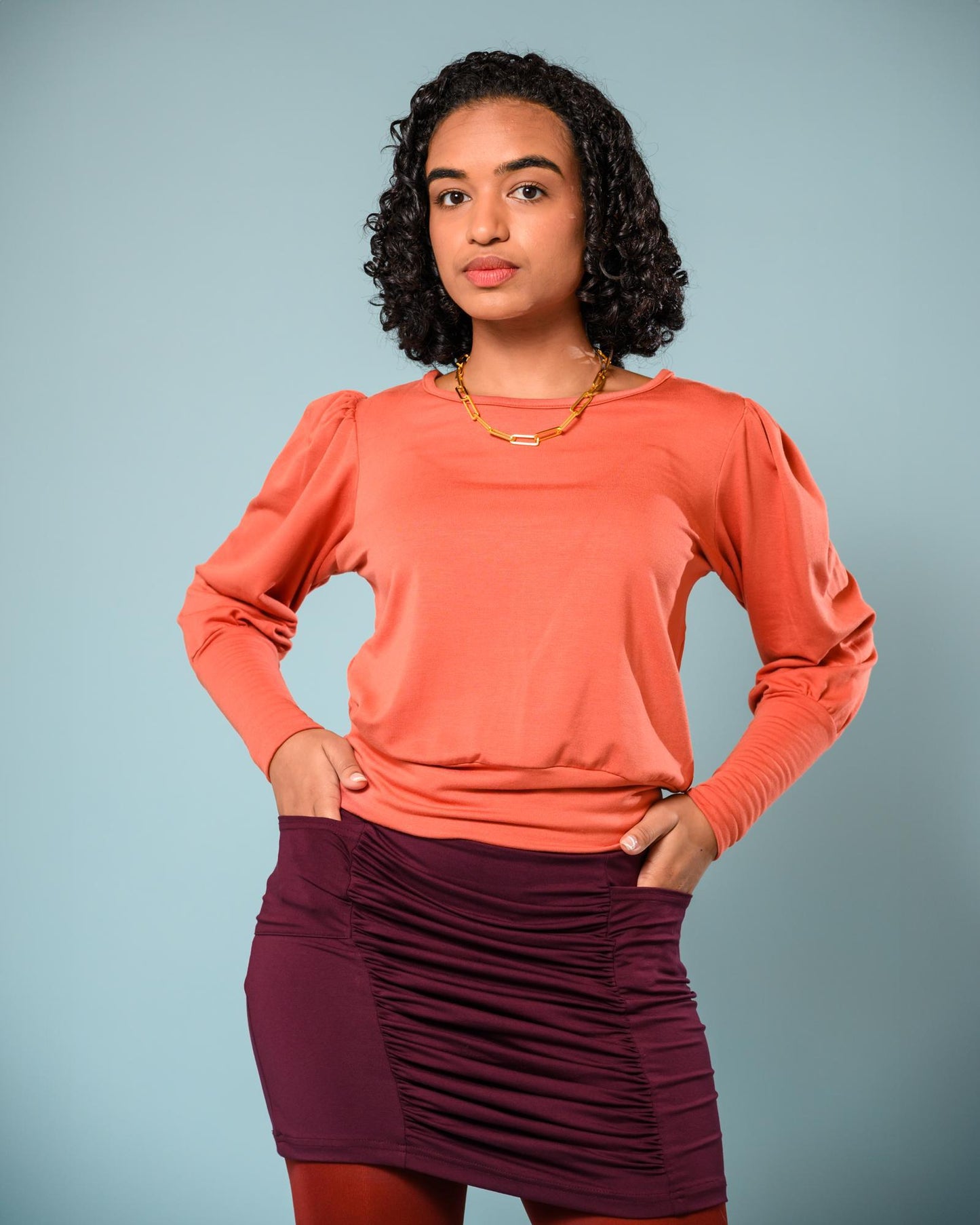 Squasht Violetta Sweater in Pumpkin Orange Fleece