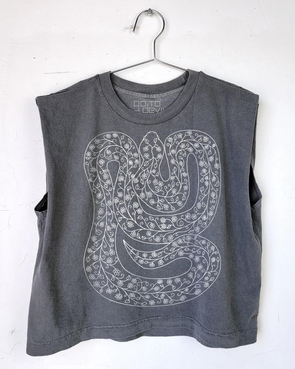 Go to Devil Snake Joan Heavyweight Muscle Tee in Off Black