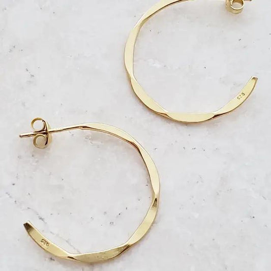 Sosie Designs Gold Hammered Hoop Earrings