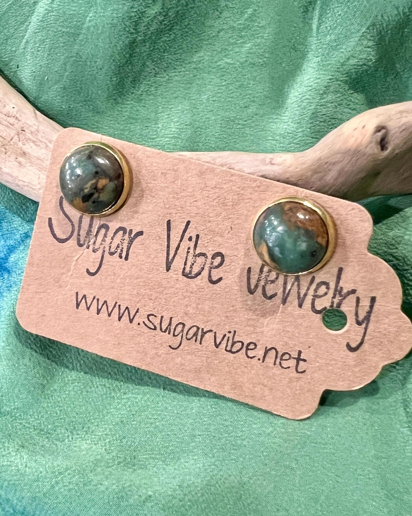 Sugar Vibe Ocean Jasper Stud Earrings