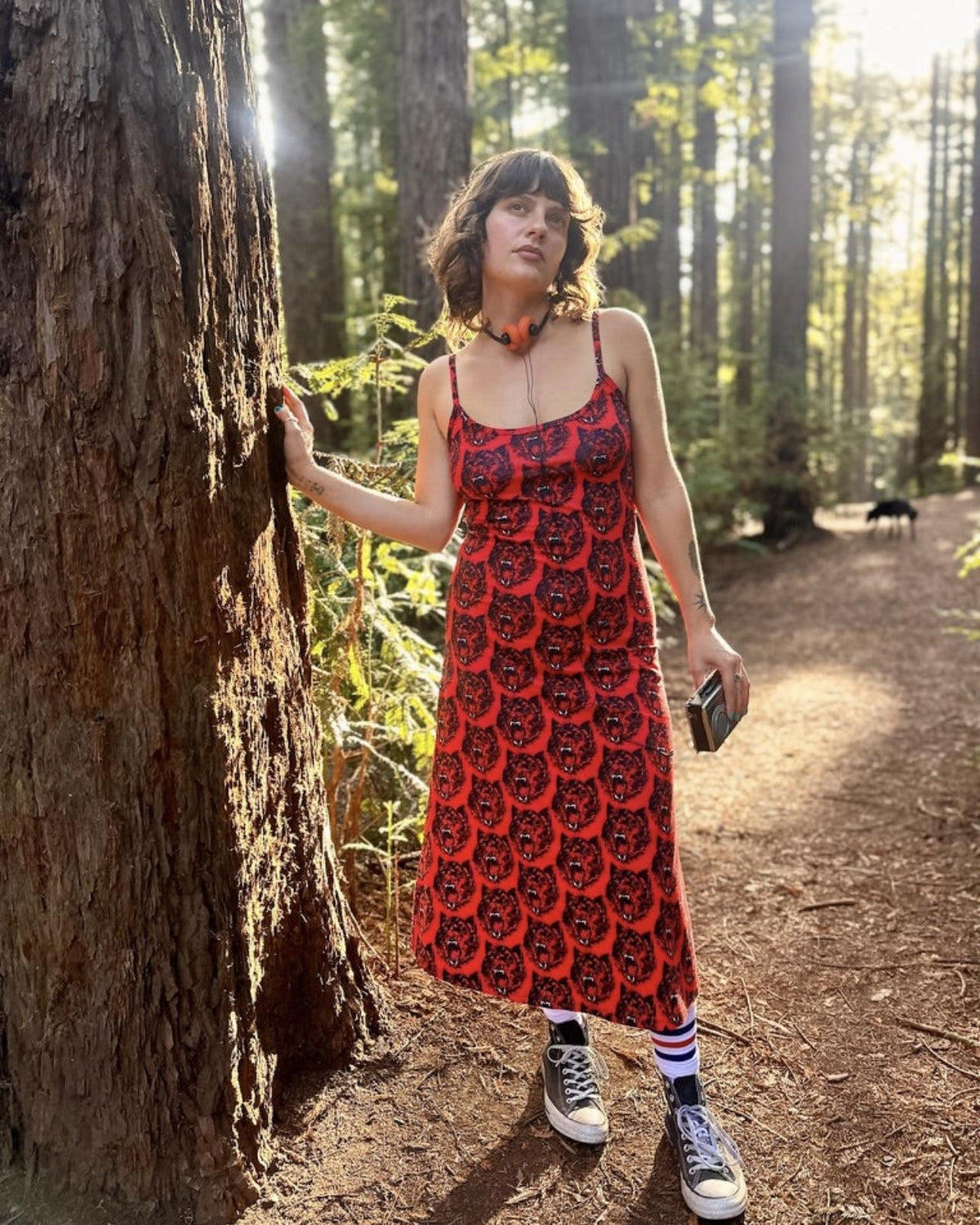 Nooworks Spaghetti Slip Dress in Wolverine