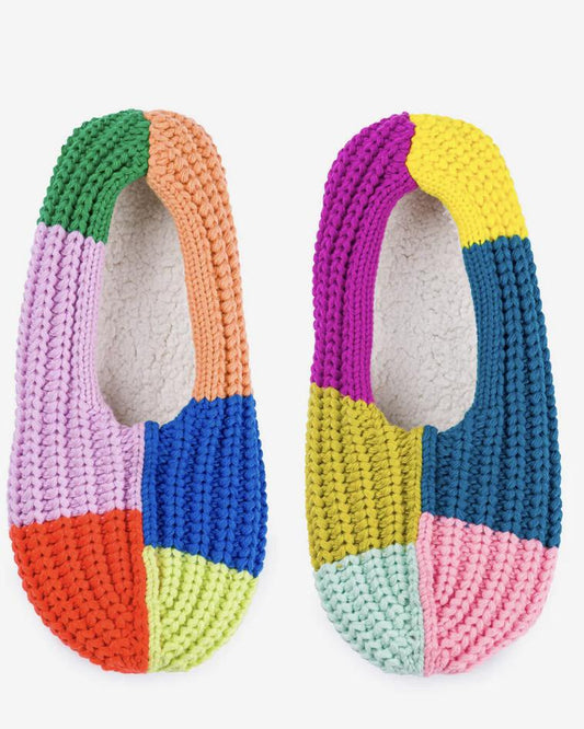 Verloop Mismatch Rib Slippers in Rainbow