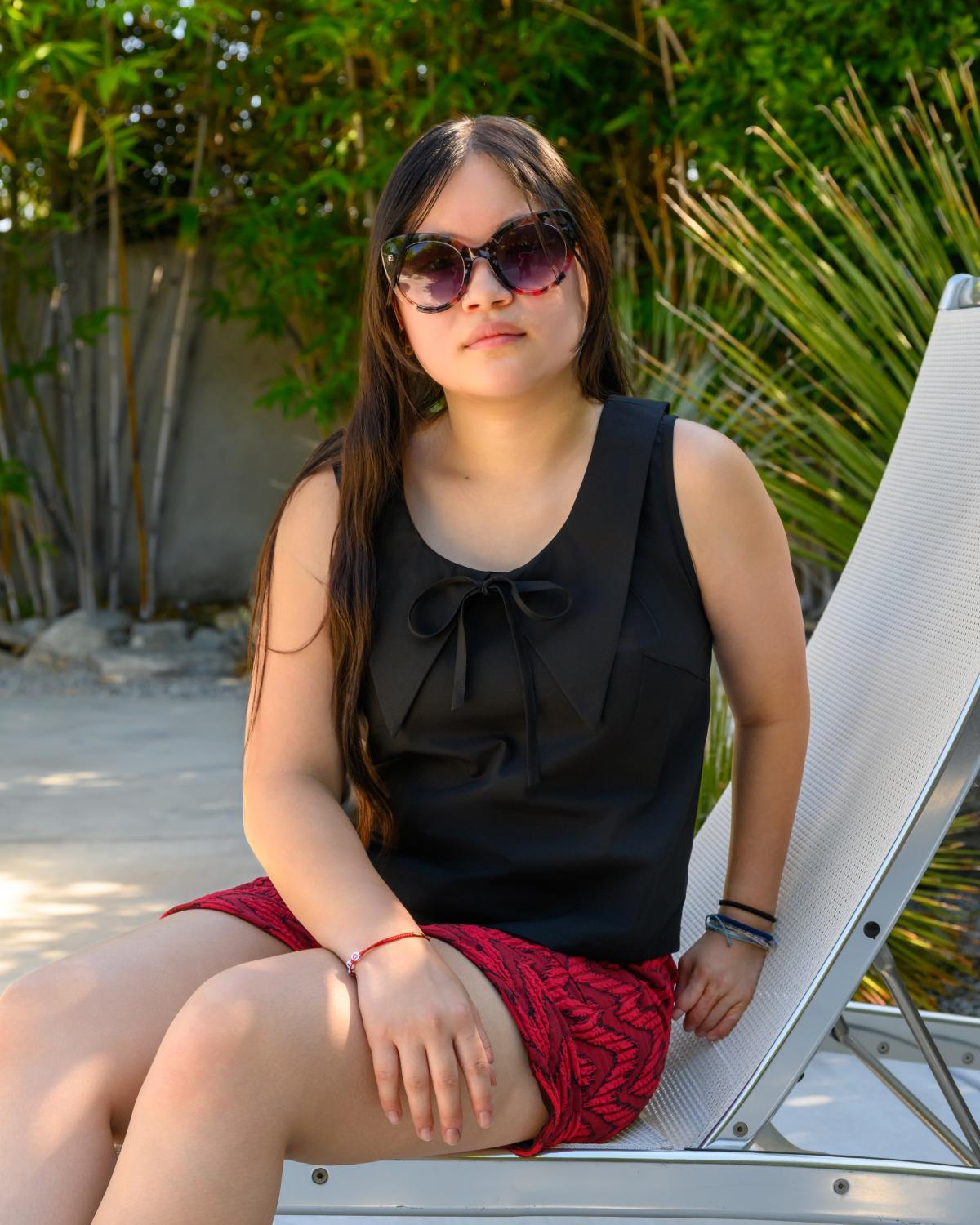 Squasht 70s Collared Tank in Solid Black with Collar & Bow