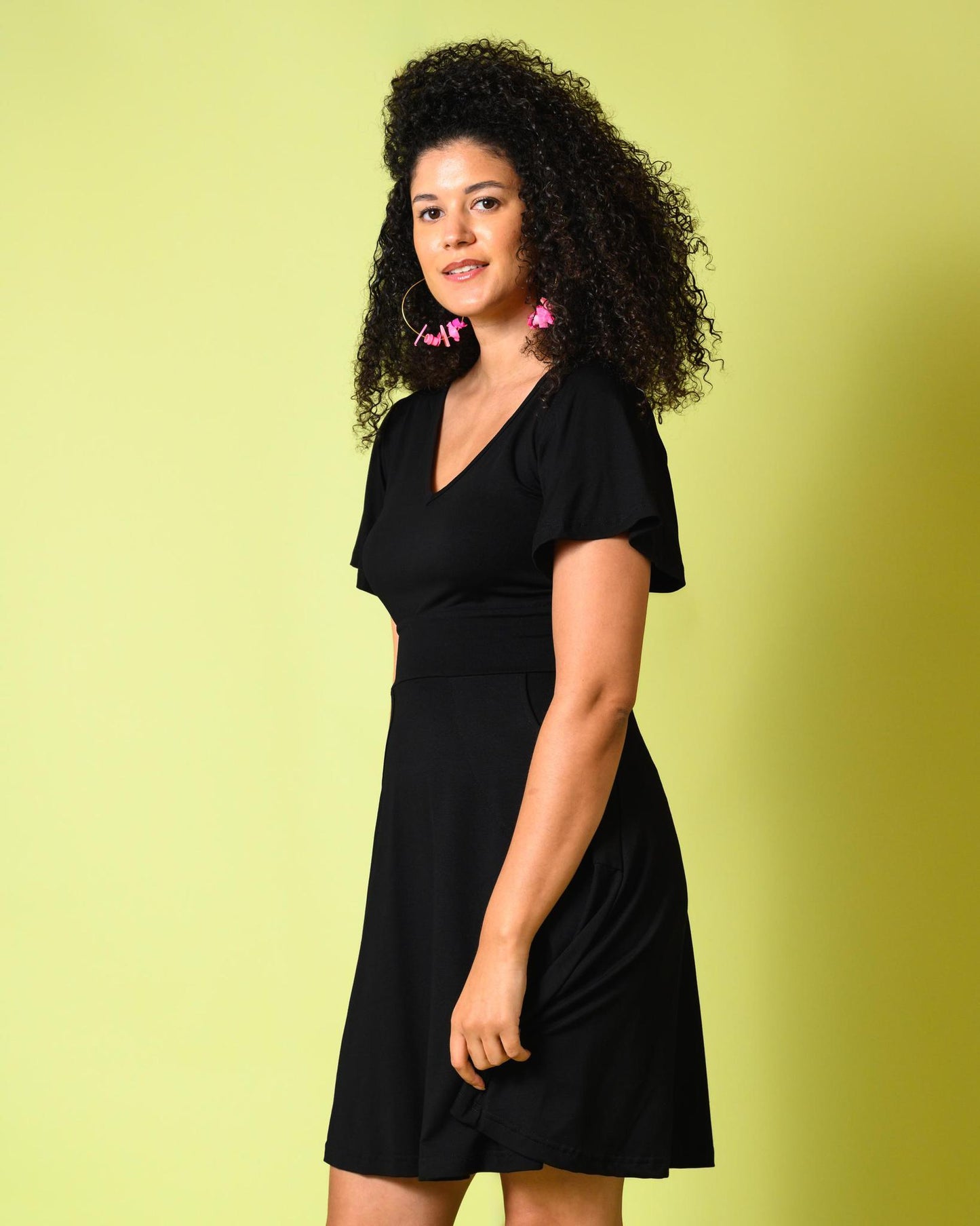 Squasht Alina Dress in Black with Colorful Floral Print