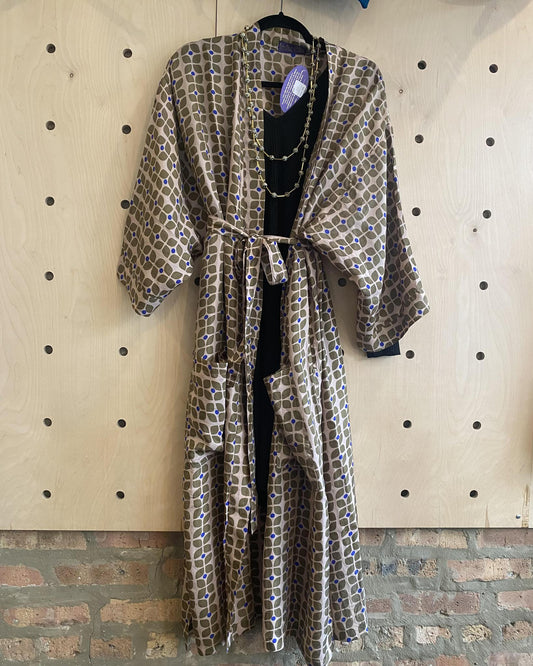 Indie Ella Cameron Silk Robe in Mid Century Modern