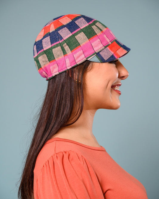 Squasht Reversible Bella Hat in Pink and Green Plaid