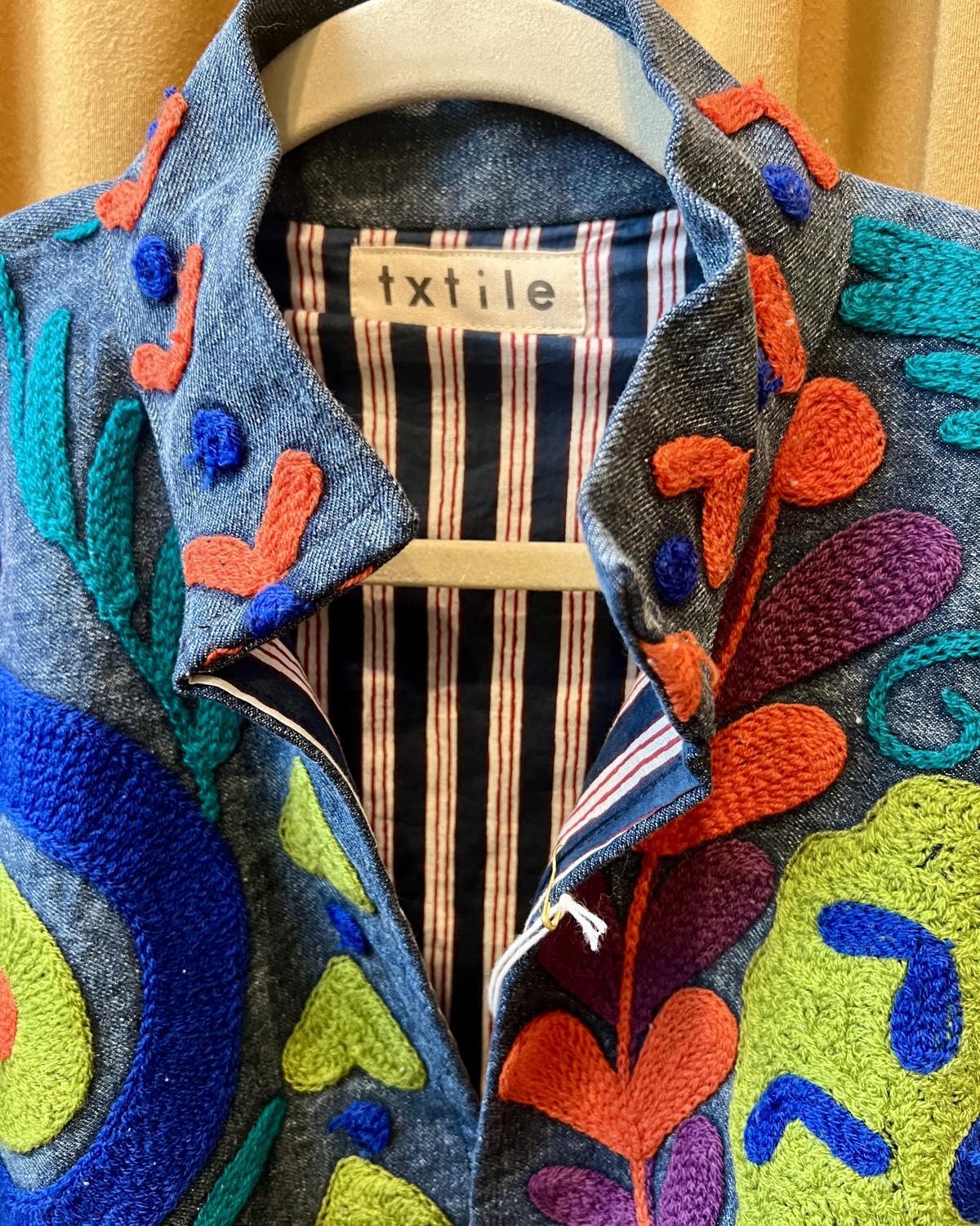 Txtile Lime Denim Suzanni Embroidered Jacket
