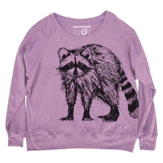 Supermaggie Raccoon Tri Blend Pullover in Lilac