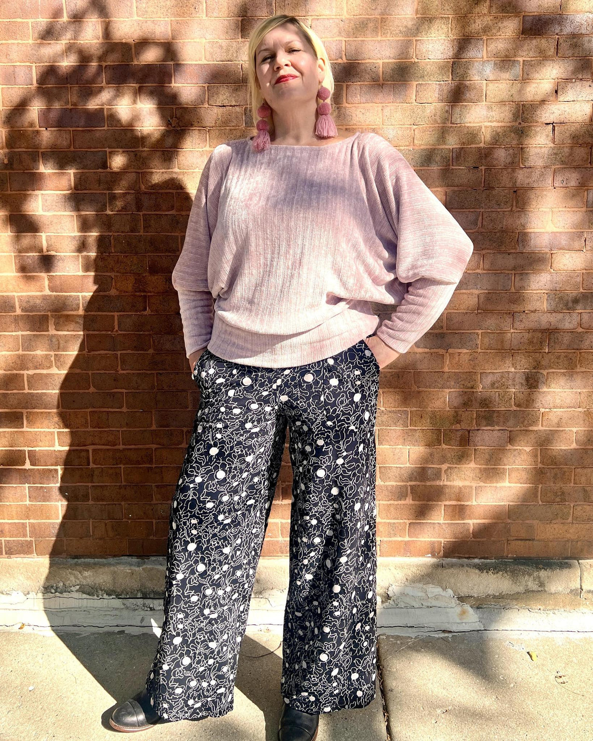 Squasht Batwing Sweater in Light Blush Pink Plush Chenille Rib Knit