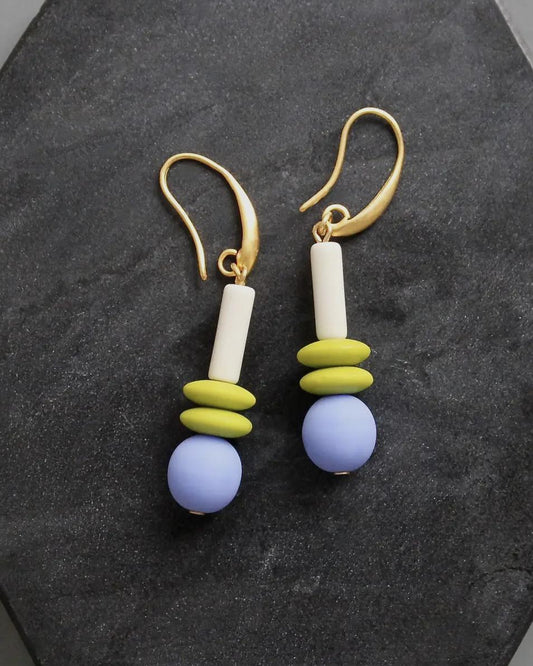 David Aubrey Periwinkle and Chartreuse Earrings