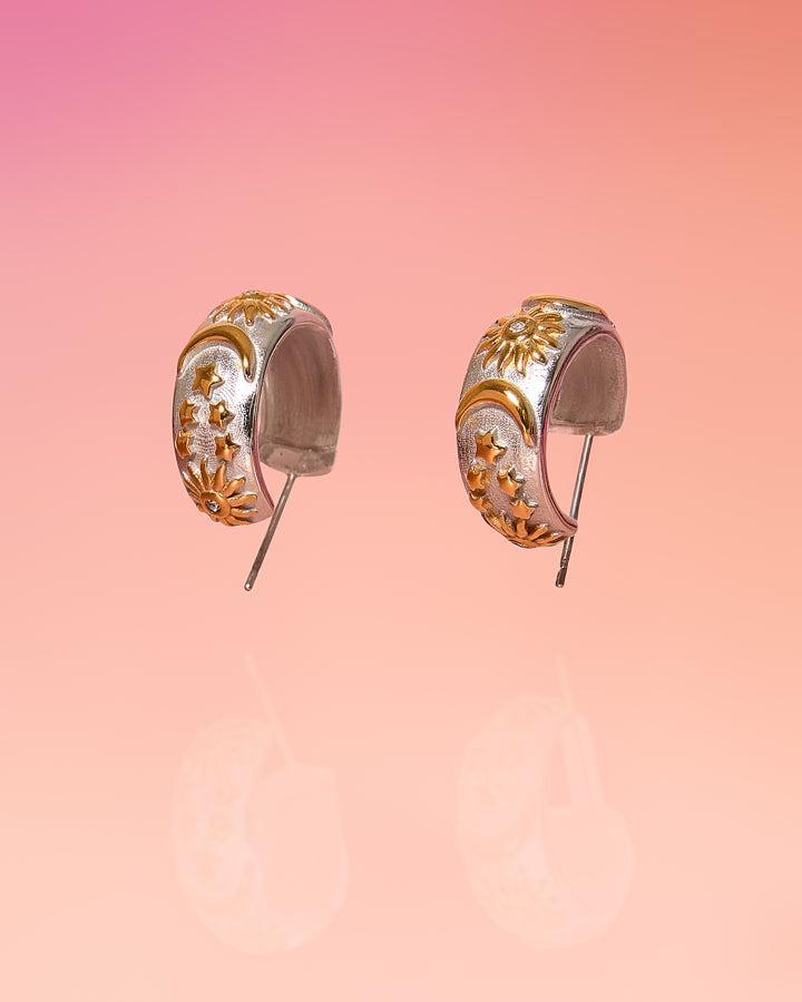 Tribe + Temple Rosa Stella Hoop Earrings (Water Resistant)