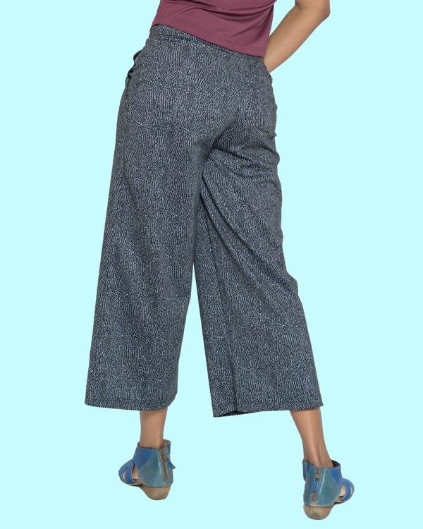 Squasht Henri Wide Leg Trousers (Cropped) Gray Speckles