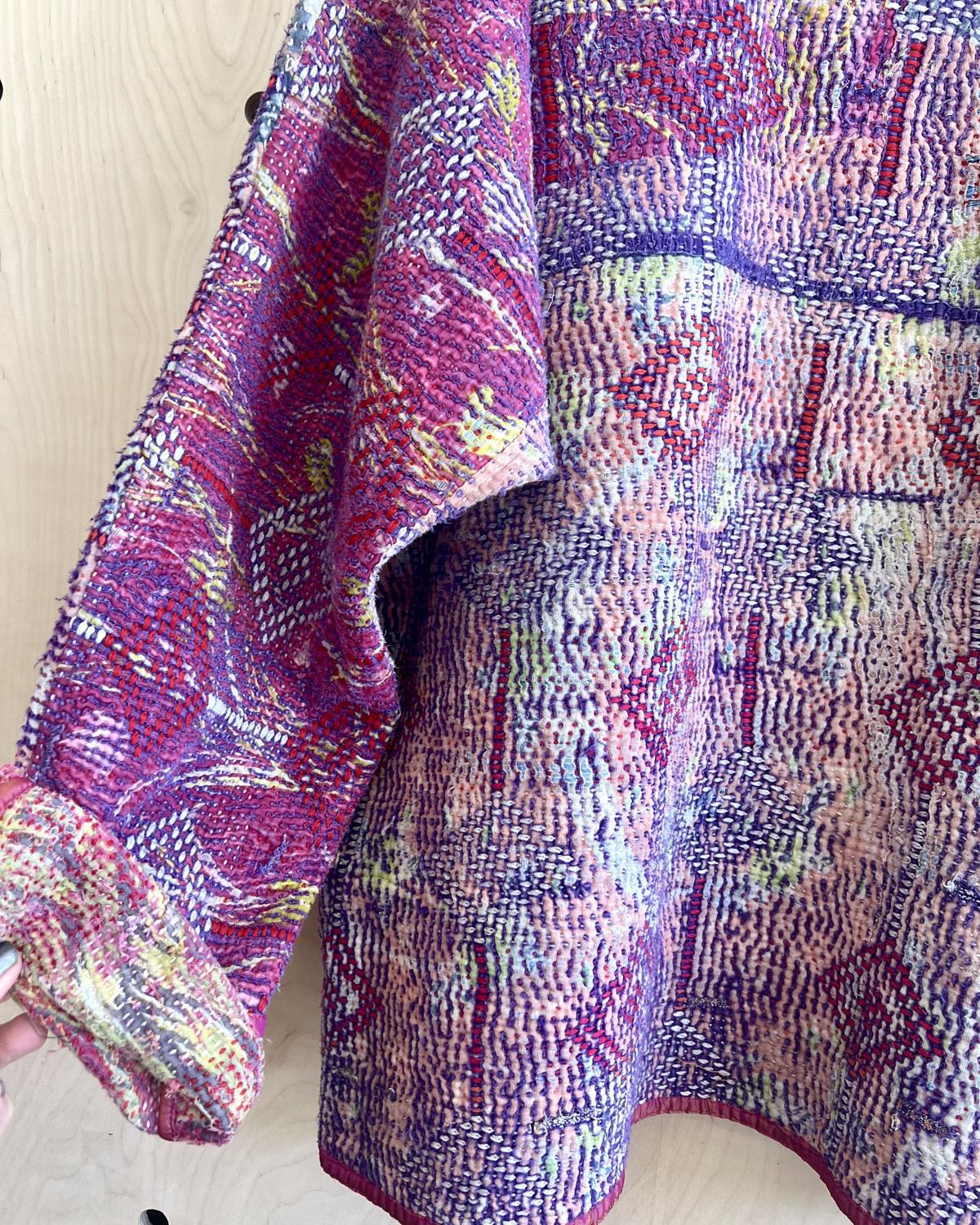 Txtile Charlie Quilted Reversible Patchwork Kantha Jacket in Aditi