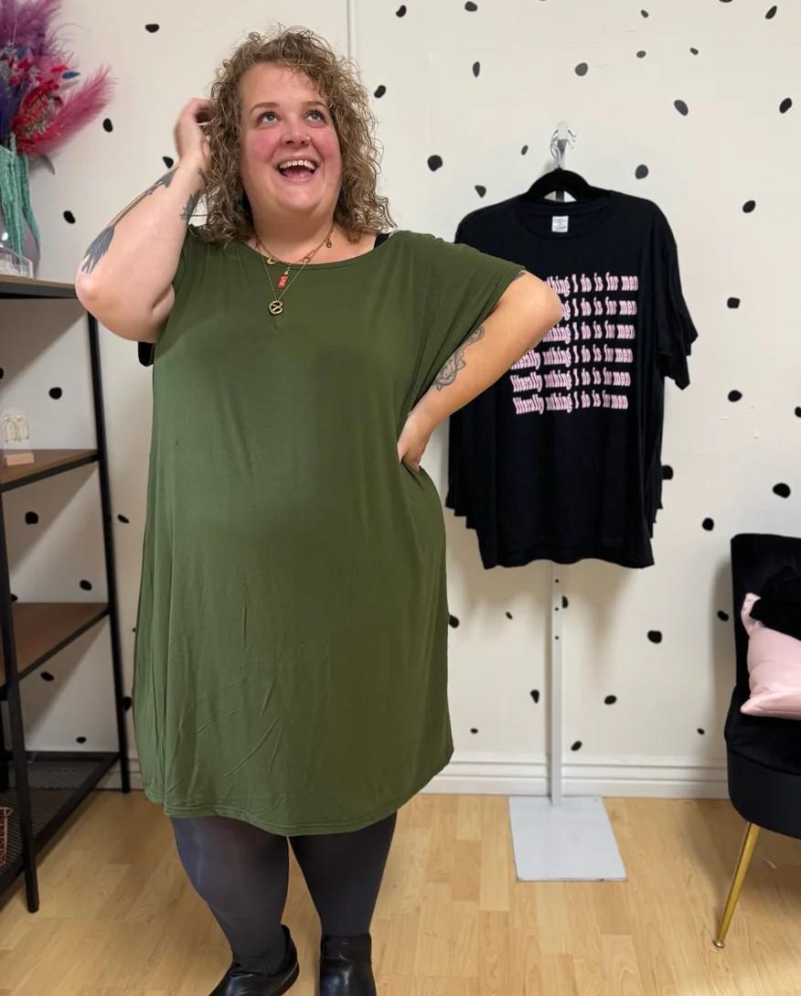 KD Designs Emily Tee Dress in Forest