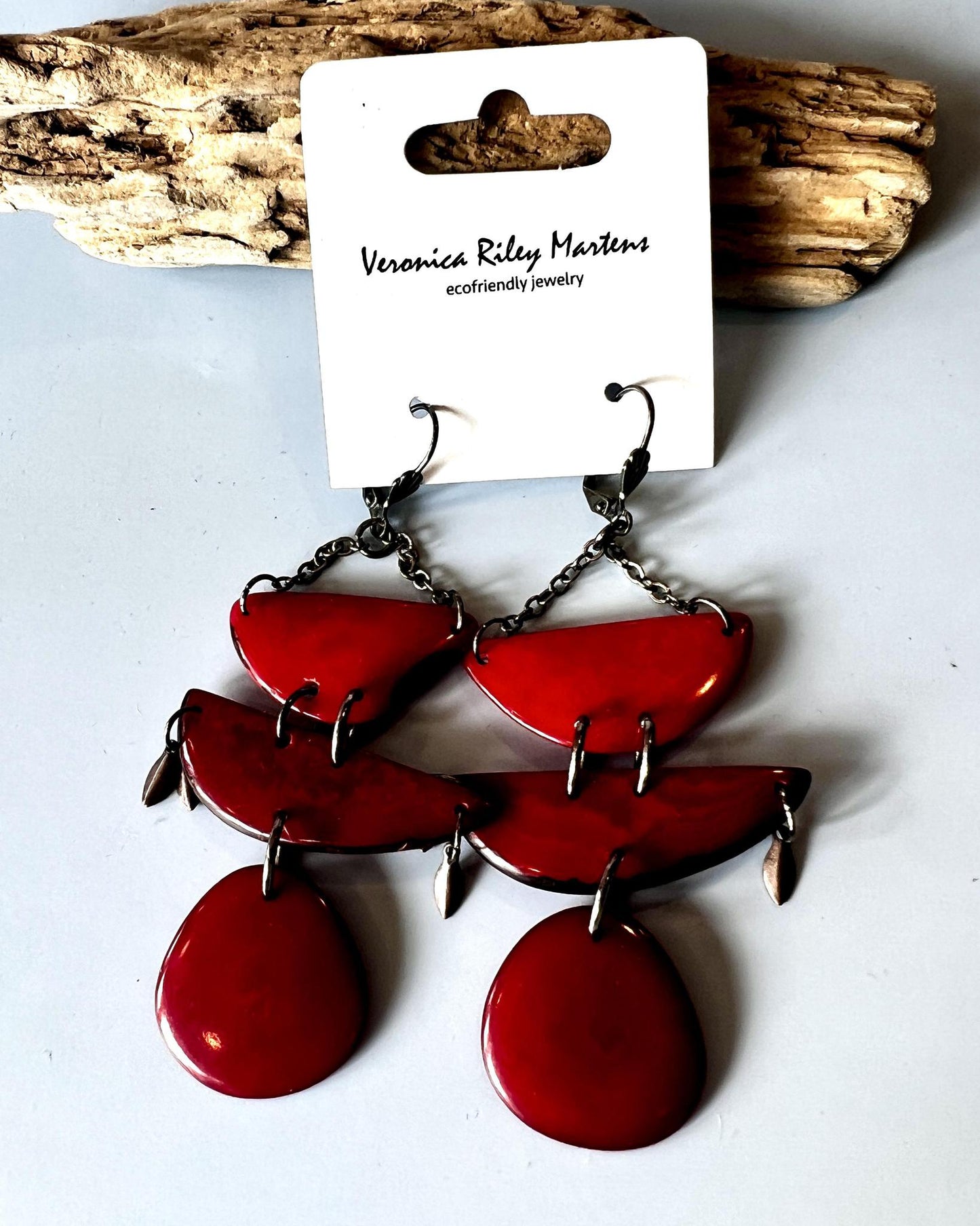 Veronica Riley Martens Chandelier Earrings - Red