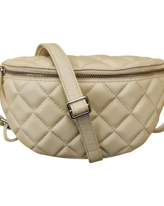 ili Quilted Belt Bag in Stone