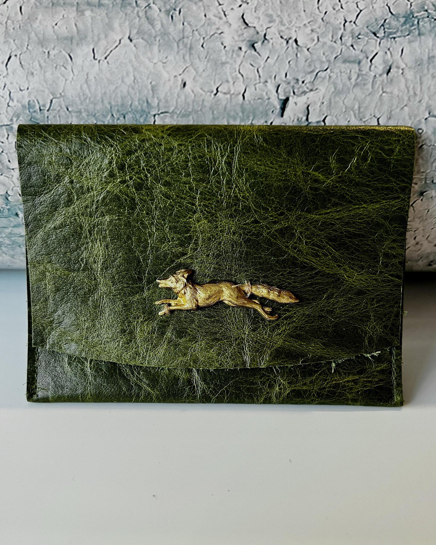 Vallente Leather Lil' Stamped Wallet Fox Green Olive