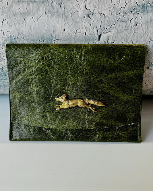 Vallente Leather Lil' Stamped Wallet Fox Green Olive