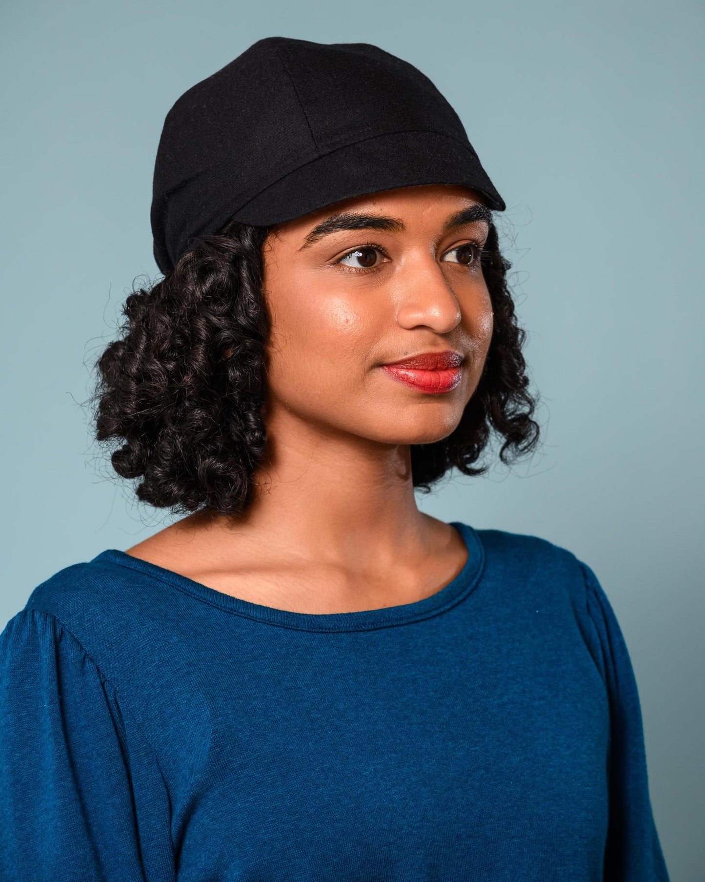 Squasht Reversible Bella Hat in Solid Black Wool Felt