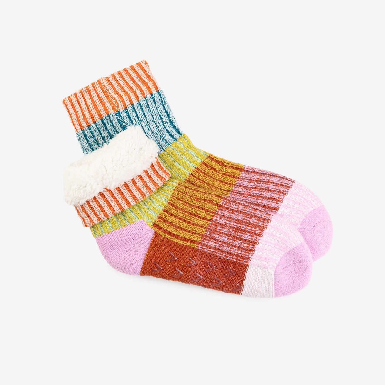 Verloop Mosaic House Socks in Rust Lilac