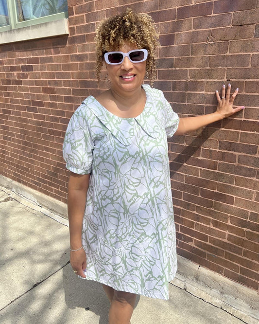 Squasht Charlotte Dress in Sage Vines