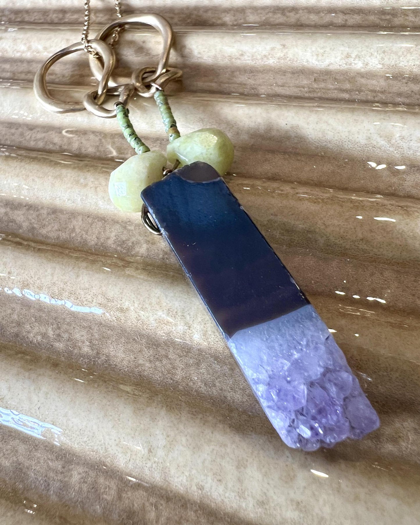 Sugar Vibe Amethyst Chunk Pendant Necklace