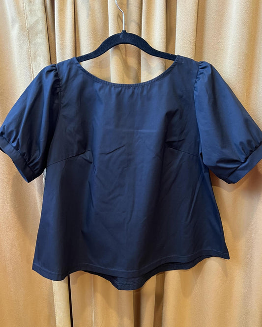 Squasht Puff Sleeve Top in Solid Black