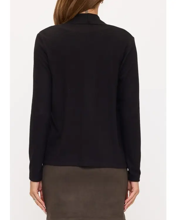 Renee C. Brushed Knit Cardigan in Black