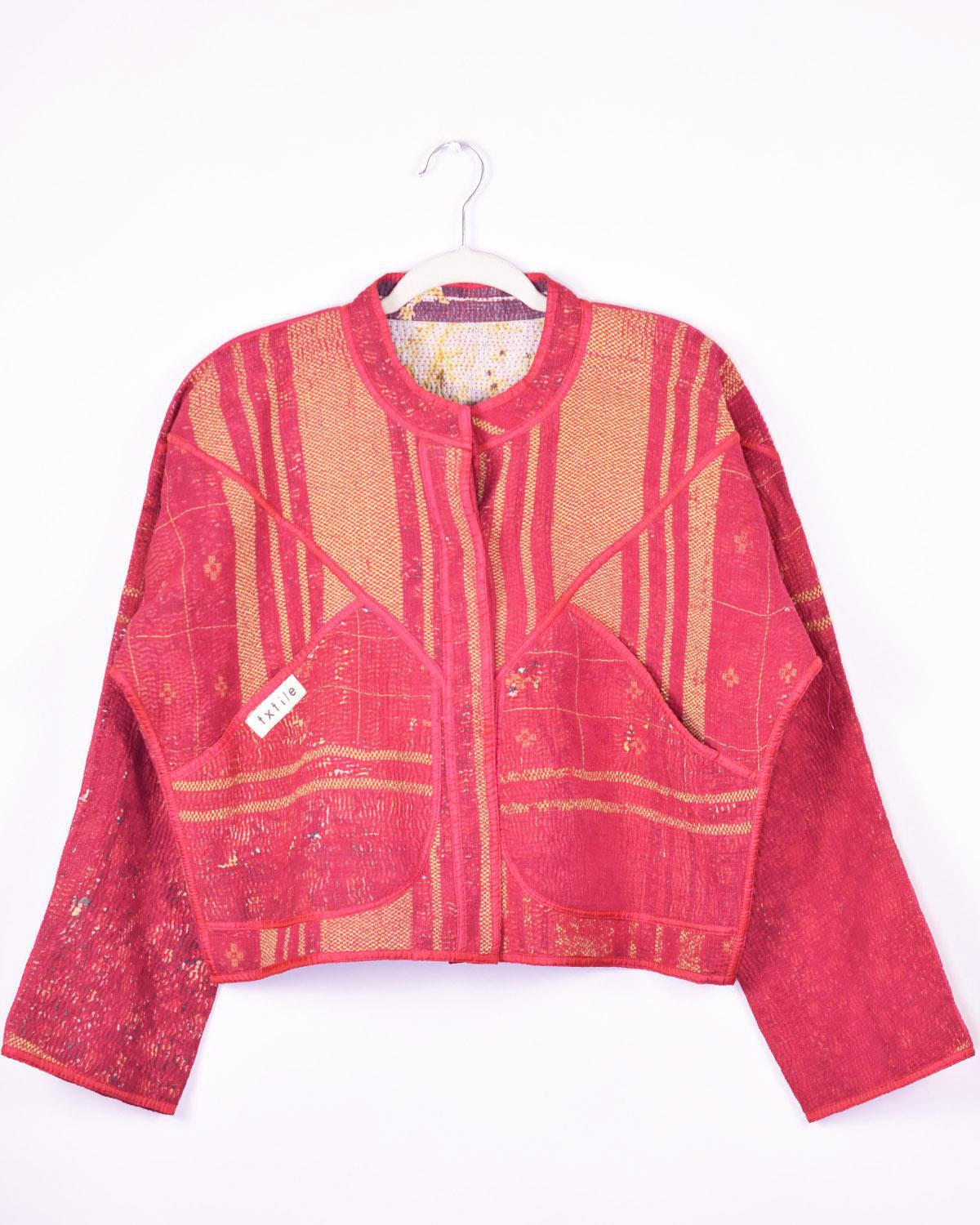 Txtile Sofie Advika Quilted Reversible Patchwork Kantha Jacket