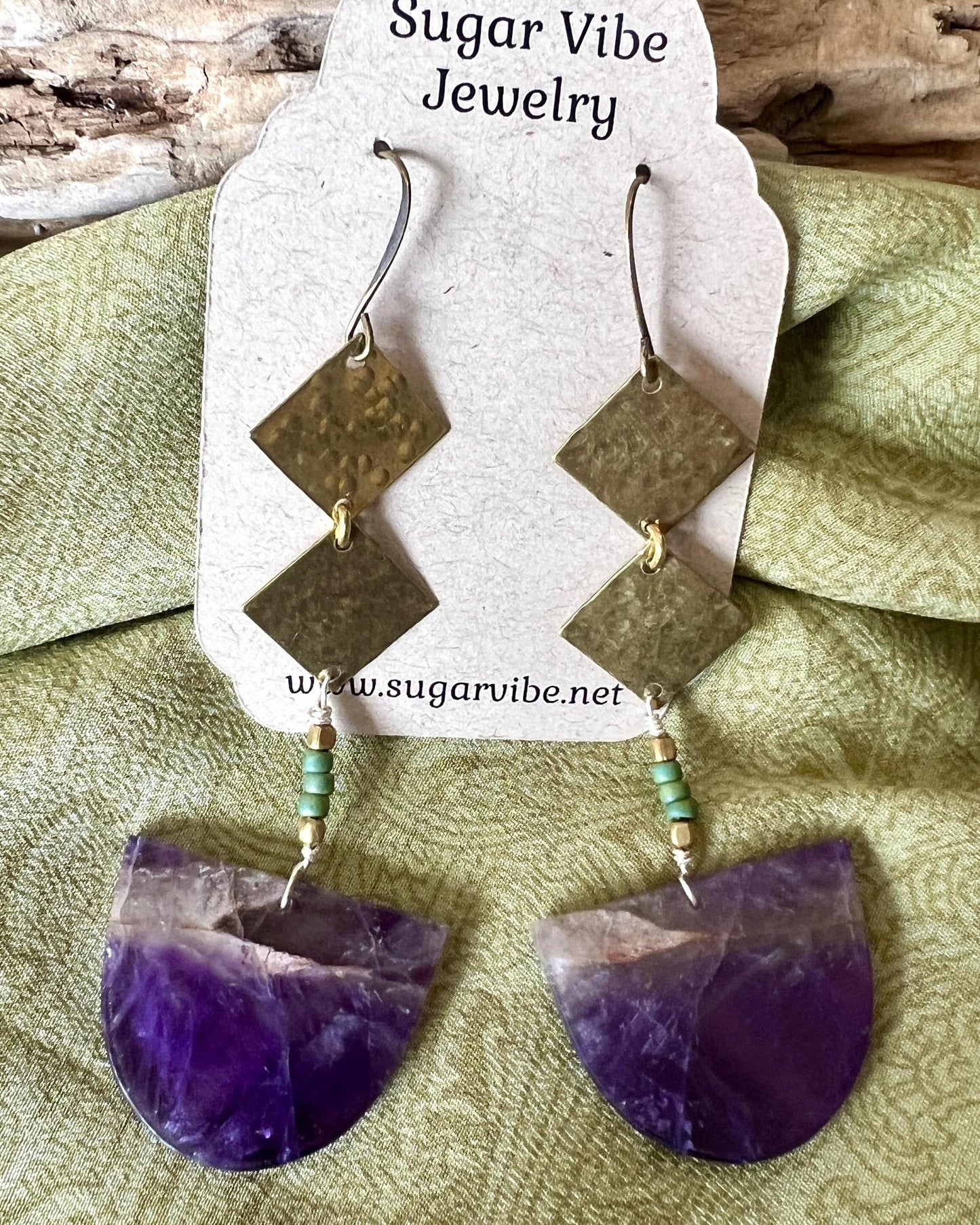 Sugar Vibe Amethyst Statement Earrings