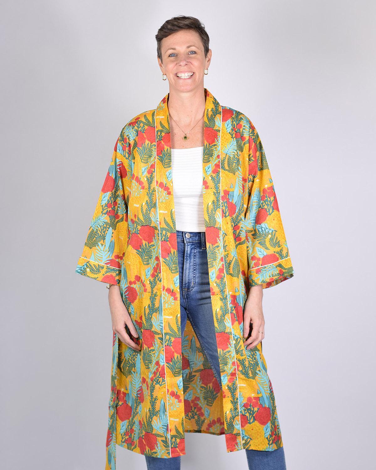 Txtile Lightweight Cotton Robe - Morning Jungle