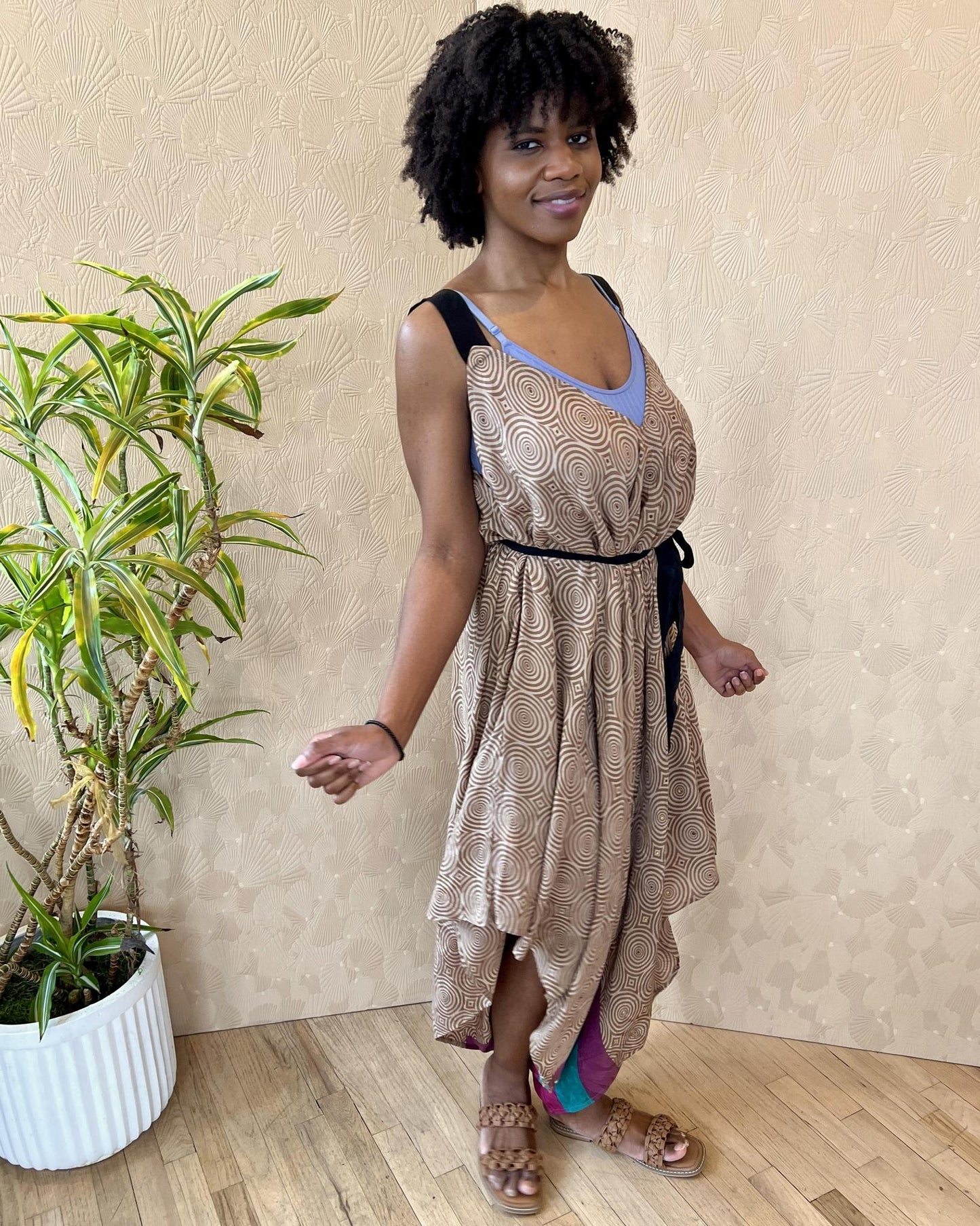 Indie Ella Zatanna Boho Silk Jumpsuit in Desert Sands