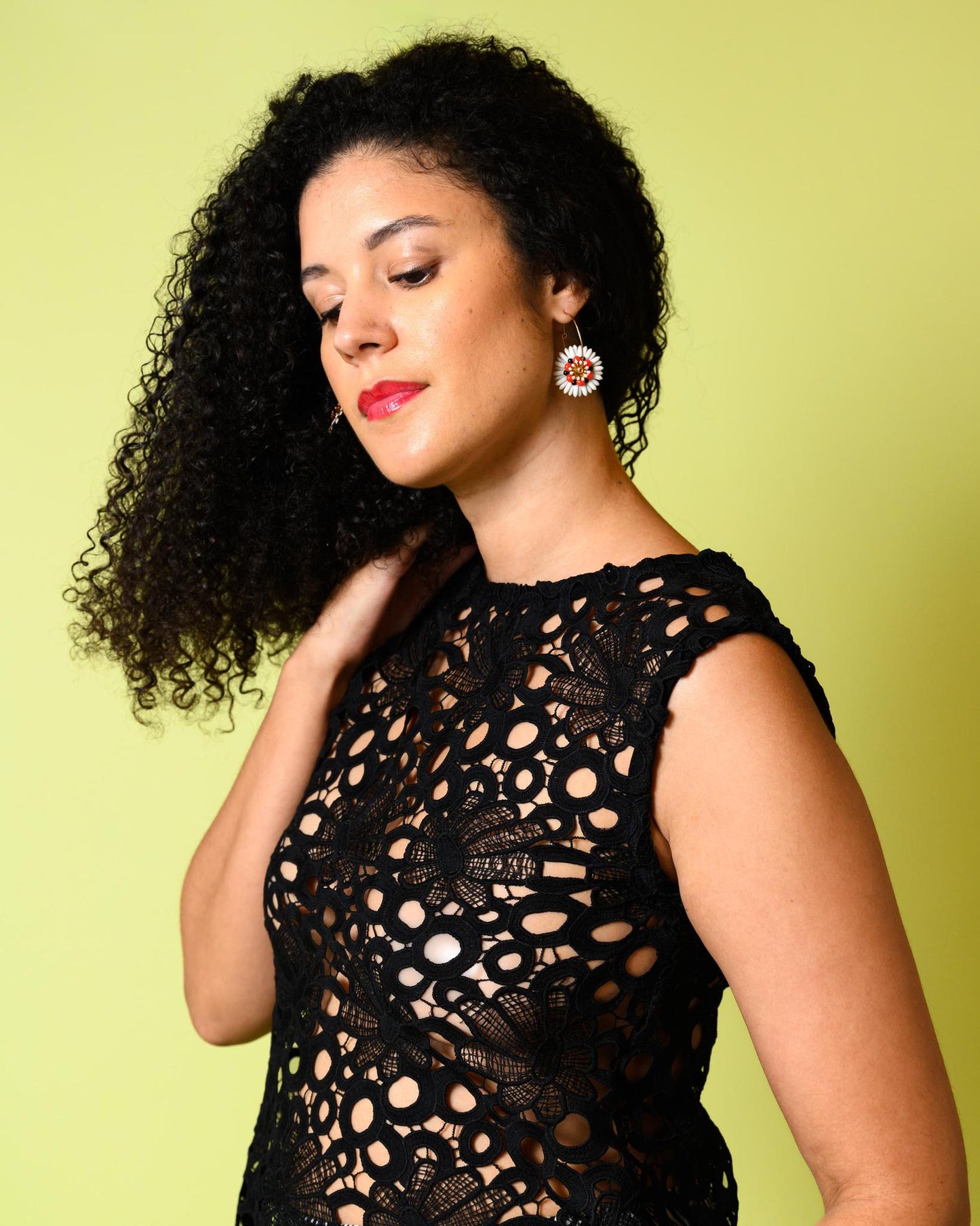 Squasht Flora Shell Top in Solid Black Lace - SALE - Size XS, Small - Final Sale