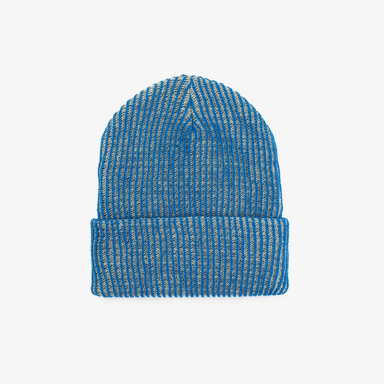 Verloop Simple Rib Knit Beanie Hat in Cobalt Sand