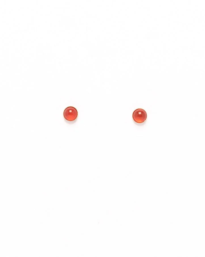 Michelle Starbuck Sterling Silver Carnelian Stud Earrings