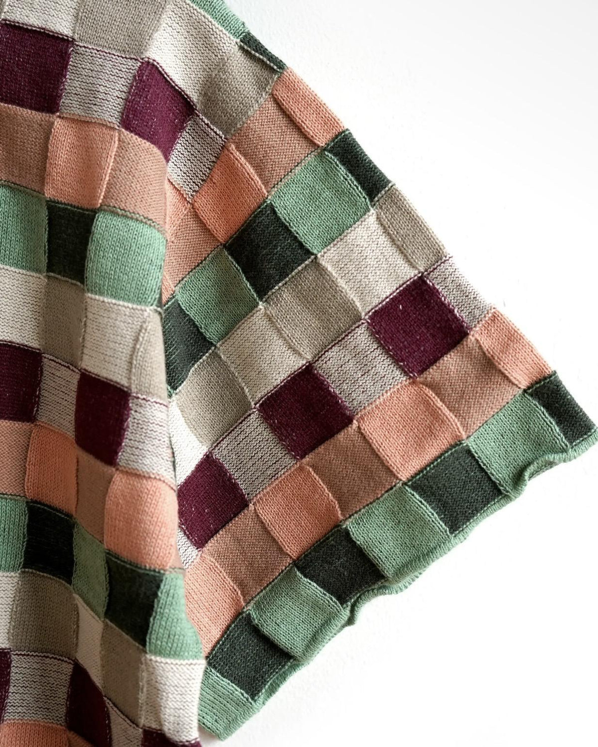 The Endery Sonia Short Sleeve Sweater Tee in Zephyr (Sage/Peach/Cream)