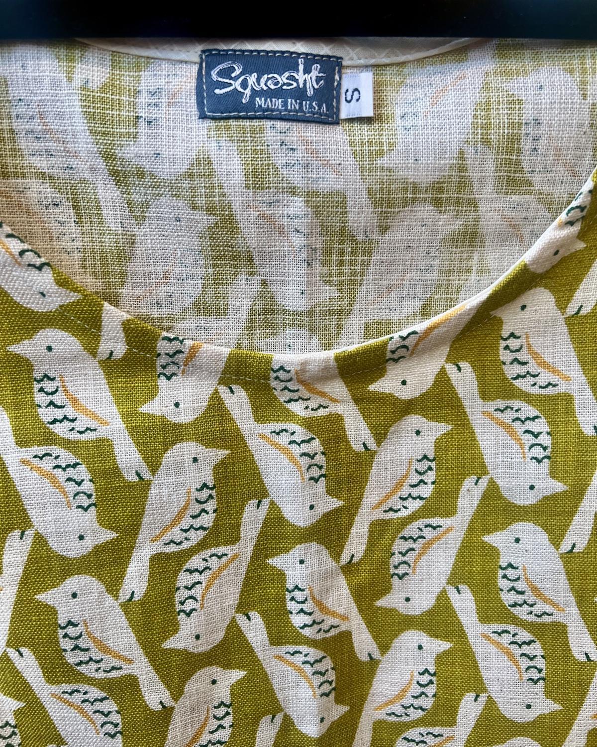Squasht Tank Top in Chartruese Bird Print