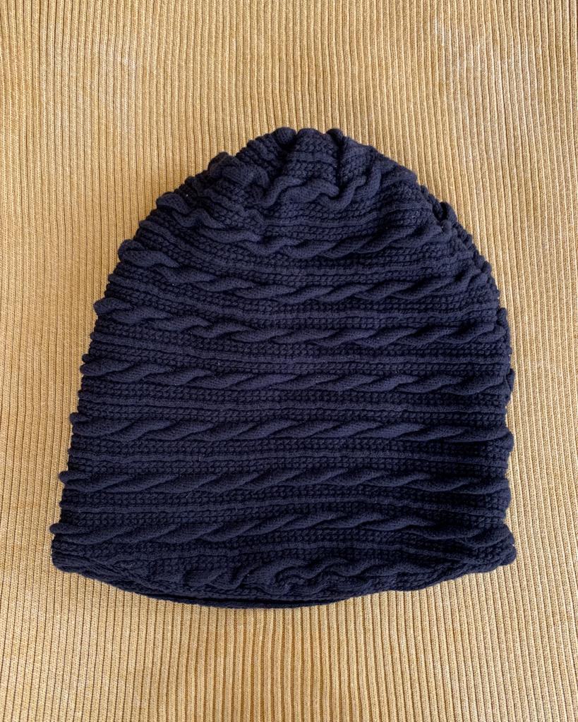 Squasht Dreamy Beanie in Midnight Black Cable Knit - SALE